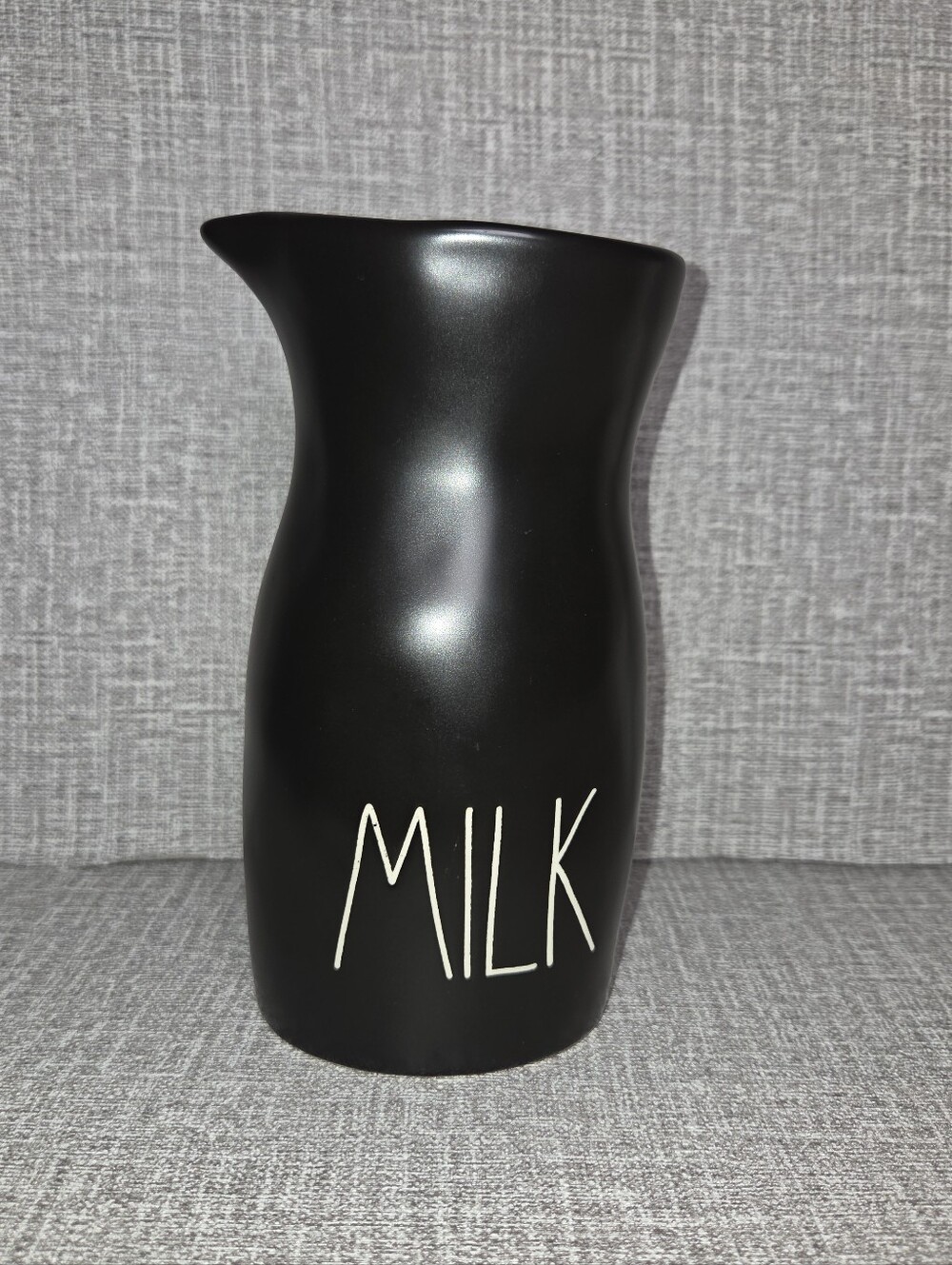 RARE New Rae Dunn MILK 7" Pitcher Carafe Server Ceramic